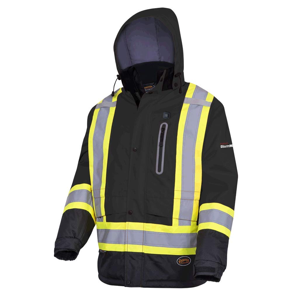 Pioneer V1210170 Hi-Viz Heated Insulated Black Safety Jackets