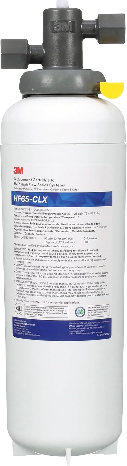 3M HF165-CLX High Flow Series Water Filter System. Each