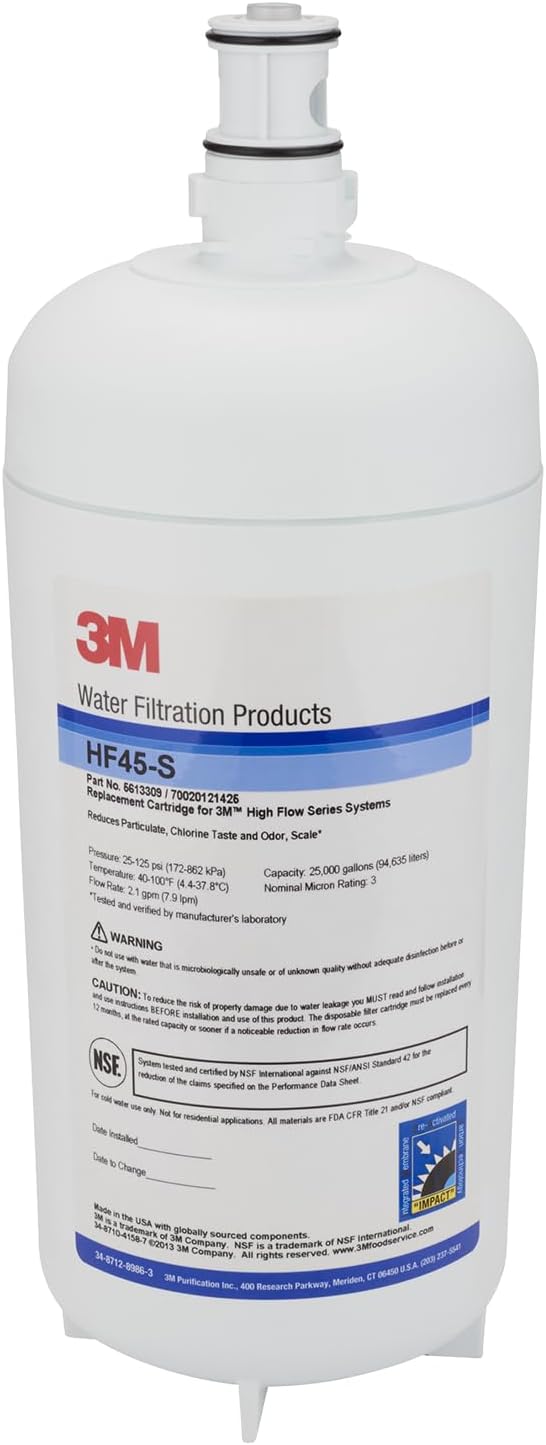 3M HF45-S High Flow Series Replacement Commercial Water Filter Cartridge. Each