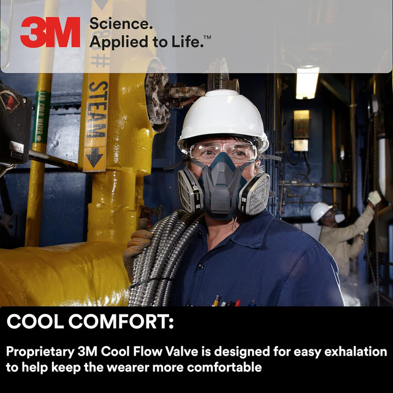 3M 6501 Rugged Comfort Half Facepiece Reusable Respirator Small. Each