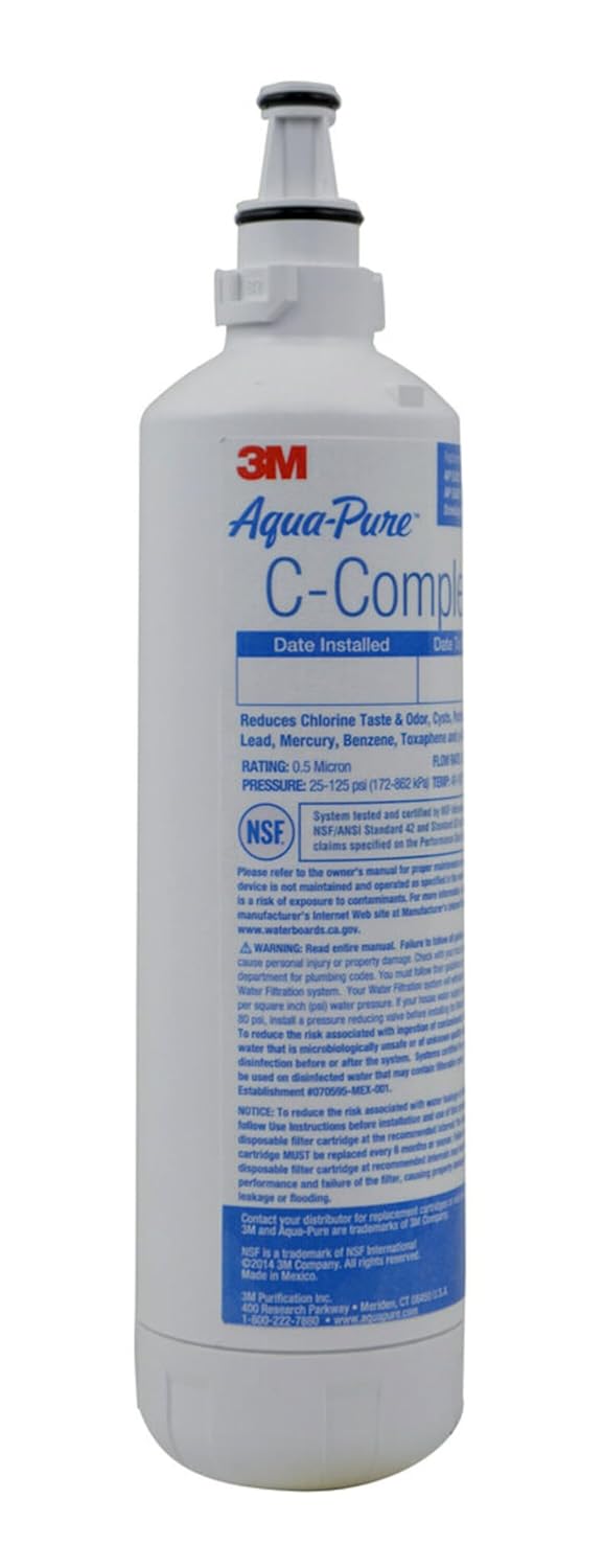 3M Aqua-Pure AP Easy C-Complete Under Sink Dedicated Faucet Replacement Water Filter Cartridge. Each