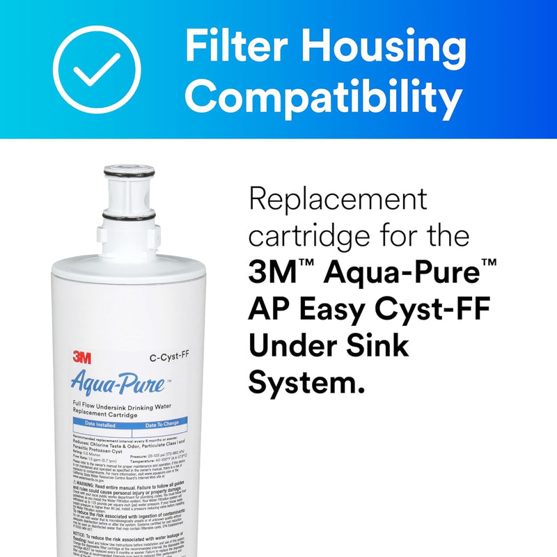 3M Aqua-Pure C-Cyst-FF Under Sink Full Flow Water Filter Replacement Cartridge. Each