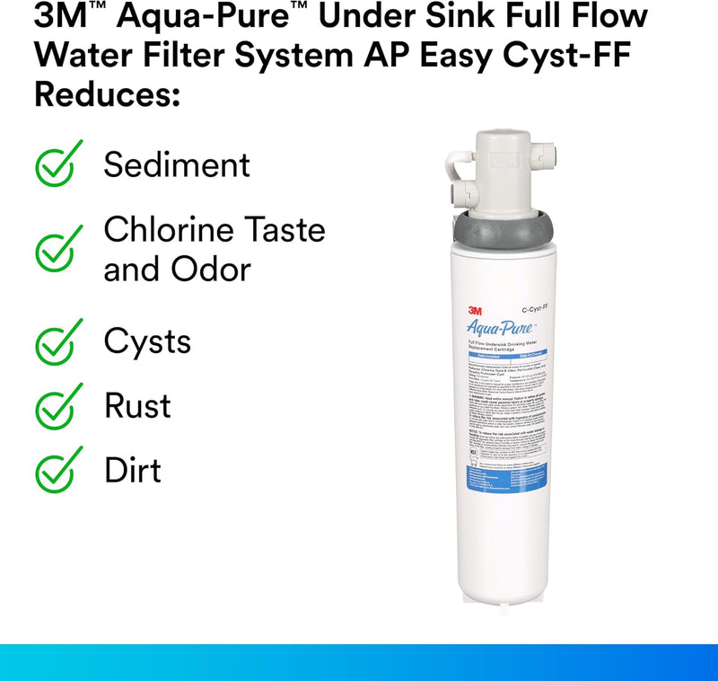 3M Aqua-Pure C-Cyst-FF Under Sink Full Flow Water Filter Replacement Cartridge. Each