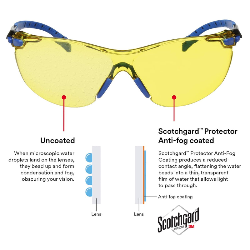 3M Solus S1103SGAF Protective Eyewear with Amber Scotchgard Anti-Fog Lens. Each