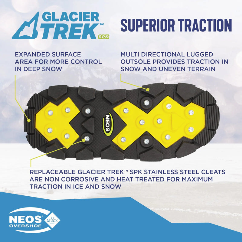 NEOS  Navigator 5™ Glacier Trek Cleats 15" Insulated Black Overboots. One Pair