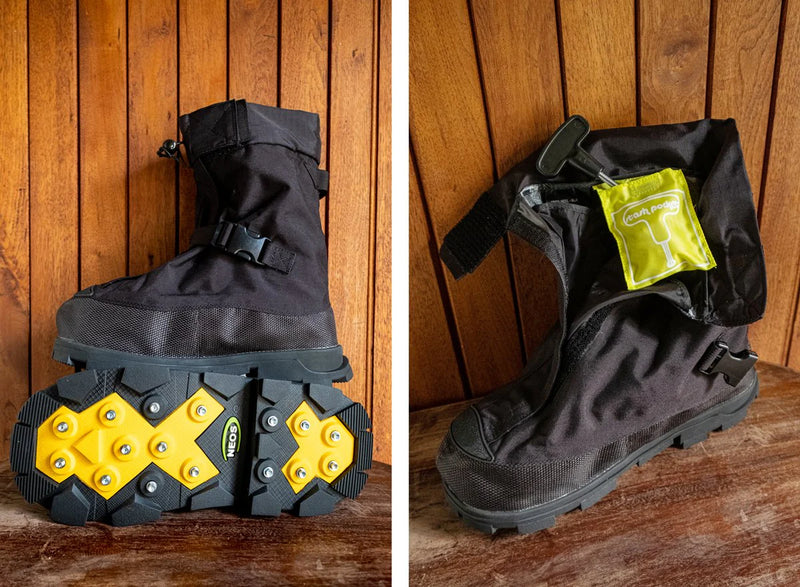 NEOS VNG1 Voyager™ Glacier Trek Cleats 11" Black Overboots. One Pair