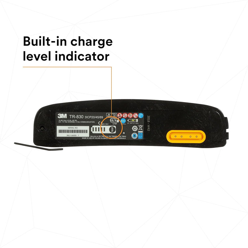 3M Versaflo TR-830 Lithium-Ion Rechargeable Battery, for 3M Versaflo TR-800 Series Powered Air Purifying Respirator, Intrinsically Safe. Each